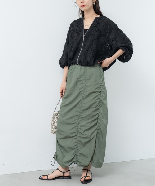 ANNA LUNA(アンナルナ)の「【ANNA LUNA】着こなしの 主役になる 表情豊かな ジャカード ブルゾン(ブルゾン・レディース・ブラック/オフホワイト・MEDIUM)」の8枚目の写真