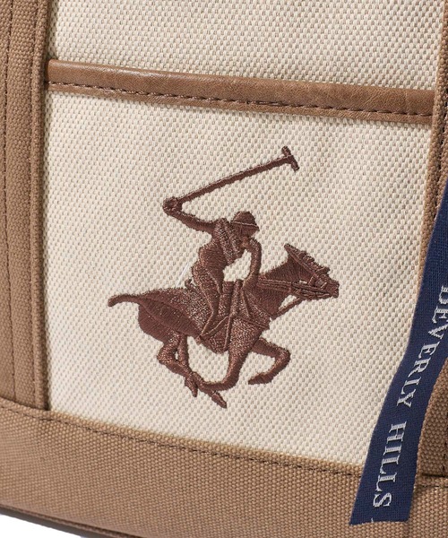 BEVERLY HILLS POLO CLUB(ビバリーヒルズポロクラブ)の「【Beverly Hills Polo Club/ビバリーヒルズポロクラブ】ポニー刺繍エルガリー生地トートバッグ(テープショルダー付属)(トートバッグ・レディース・ブラック/ネイビー/ブラウン・FREE)」の16枚目の写真
