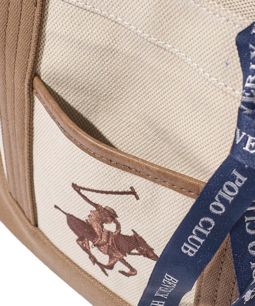 BEVERLY HILLS POLO CLUB(ビバリーヒルズポロクラブ)の「【Beverly Hills Polo Club/ビバリーヒルズポロクラブ】ポニー刺繍エルガリー生地トートバッグ(テープショルダー付属)(トートバッグ・レディース・ブラック/ネイビー/ブラウン・FREE)」の14枚目の写真