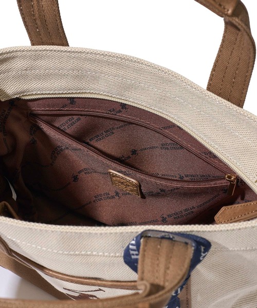 BEVERLY HILLS POLO CLUB(ビバリーヒルズポロクラブ)の「【Beverly Hills Polo Club/ビバリーヒルズポロクラブ】ポニー刺繍エルガリー生地トートバッグ(テープショルダー付属)(トートバッグ・レディース・ブラック/ネイビー/ブラウン・FREE)」の18枚目の写真