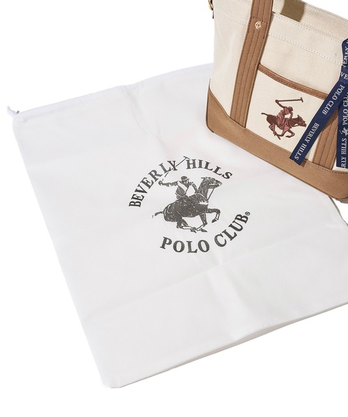 BEVERLY HILLS POLO CLUB(ビバリーヒルズポロクラブ)の「【Beverly Hills Polo Club/ビバリーヒルズポロクラブ】ポニー刺繍エルガリー生地トートバッグ(テープショルダー付属)(トートバッグ・レディース・ブラック/ネイビー/ブラウン・FREE)」の20枚目の写真