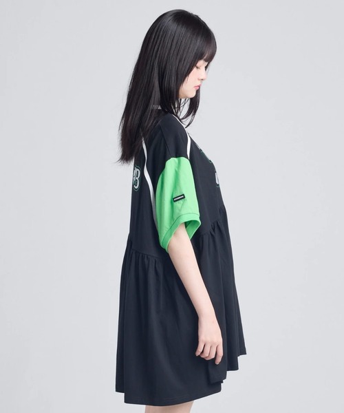 Little sunny bite（リトルサニーバイト）の「littlesunnybite/リトルサニーバイト/numbering dress（ワンピース・レディース・ホワイト/ピンク/モスグリーン・M/S）」の5枚目の写真