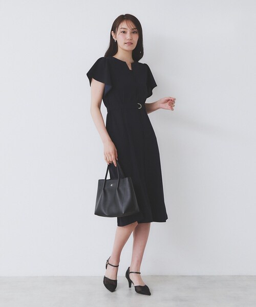 り*り様 frill sleeves one piece サイズS 黒 +トート り*り様 frill sleeves one piece サイズS 黒 +トート