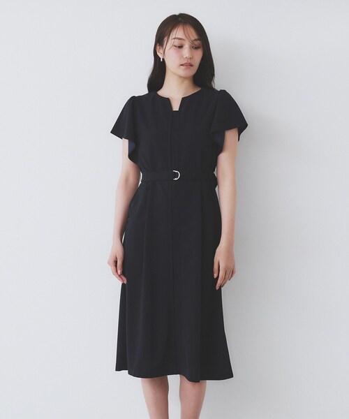 セール】《S-3Lサイズ》フリルスリーブワンピース【洗濯機洗い可