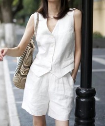 SALE【AMI】Vネック ノースリーブ ボタン付きチョッキ Ami Paris Vネックノースリーブニットベスト