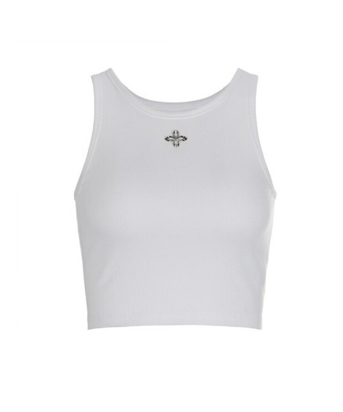 タンクトップ ノースリーブ 「SURGERY」l clover logo crop sleeveless / 「サージェリー」メタルクローバー SURGERY】metal clover logo crop sleeveless / 【サージェリー