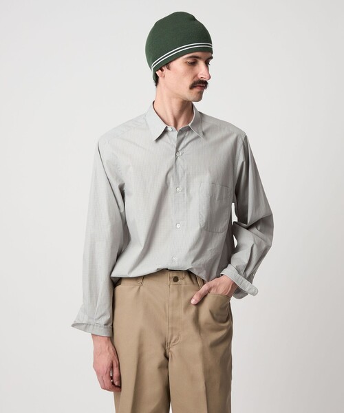 Steven Alan＞ 60 コンパクトヤーン チェック レギュラーカラー