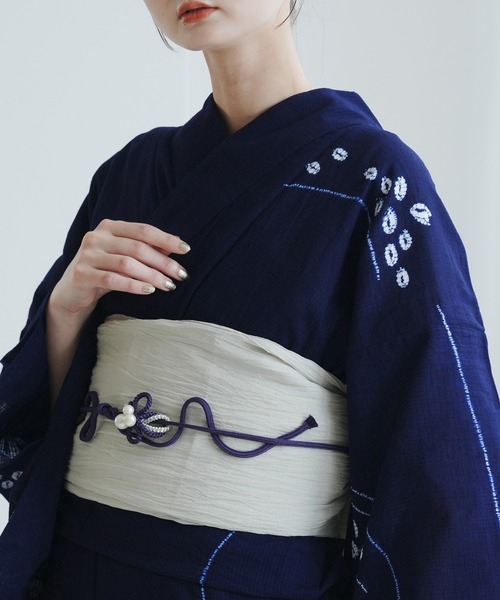 兵児帯 単品 本麻小千谷縮 象牙色（和装小物）｜utatane
