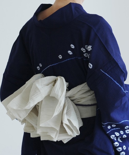 兵児帯 単品 本麻小千谷縮 象牙色（和装小物）｜utatane