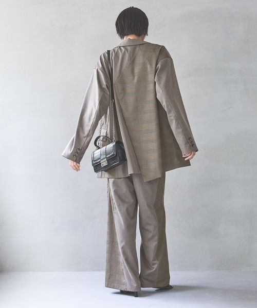 おこげd-due ２０２４年春夏チェックセットアップ（２点） セットアップ】チェック柄 ジャケット＋スカート オーバーサイズ