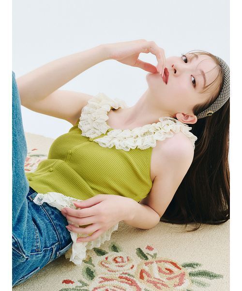 LILY BROWN◎2wayレースフリルニットトップス 2wayレースフリルニットトップス | リリーブラウン(LILY BROWN