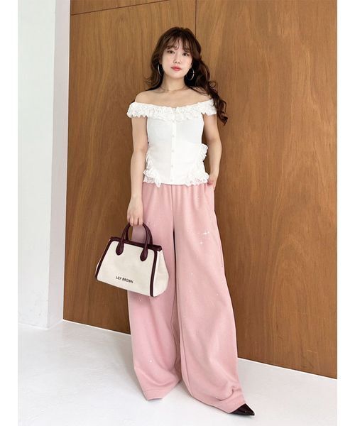 LILY BROWN◎2wayレースフリルニットトップス 2wayレースフリルニットトップス（ニット）｜LILY BROWN（リリー