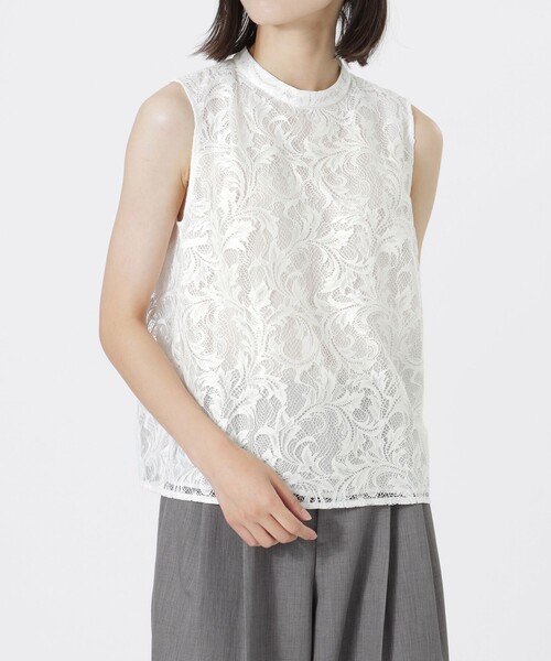 LOVELESS（ラブレス）の「ノースリーブレースブラウス（シャツ/ブラウス・レディース・オフホワイト/ブラック・36）」の9枚目の写真