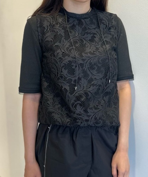 LOVELESS（ラブレス）の「ノースリーブレースブラウス（シャツ/ブラウス・レディース・オフホワイト/ブラック・36）」の5枚目の写真