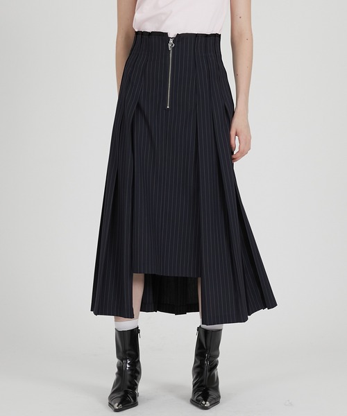 PRANK PROJECT(プランクプロジェクト)の「イレギュラープリーツスカート / Irregular Pleated Skirt(スカート・レディース・ネイビー/グレー・36/38)」の6枚目の写真