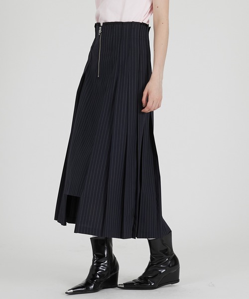 PRANK PROJECT(プランクプロジェクト)の「イレギュラープリーツスカート / Irregular Pleated Skirt(スカート・レディース・ネイビー/グレー・36/38)」の7枚目の写真