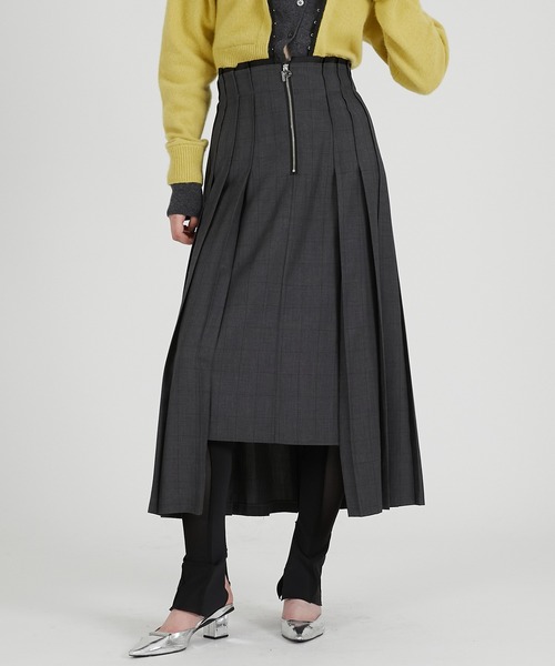 PRANK PROJECT(プランクプロジェクト)の「イレギュラープリーツスカート / Irregular Pleated Skirt(スカート・レディース・ネイビー/グレー・36/38)」の10枚目の写真