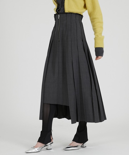 PRANK PROJECT(プランクプロジェクト)の「イレギュラープリーツスカート / Irregular Pleated Skirt(スカート・レディース・ネイビー/グレー・36/38)」の11枚目の写真