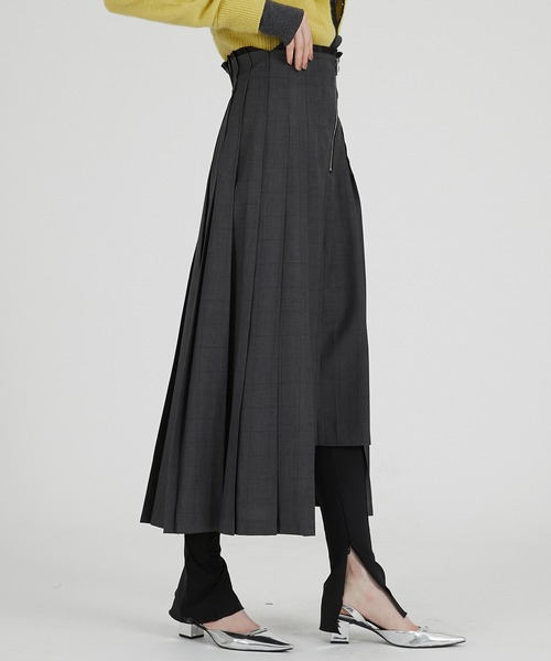 PRANK PROJECT(プランクプロジェクト)の「イレギュラープリーツスカート / Irregular Pleated Skirt(スカート・レディース・ネイビー/グレー・36/38)」の13枚目の写真