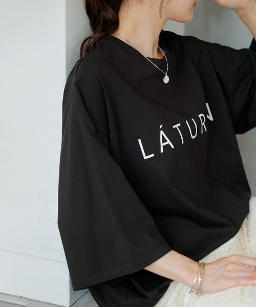 HUG.U(ハグユー)の「接触冷感ロゴTシャツ(Tシャツ/カットソー・レディース・パープル/ライトグレー/ホワイト/ブラック・FREE)」の14枚目の写真