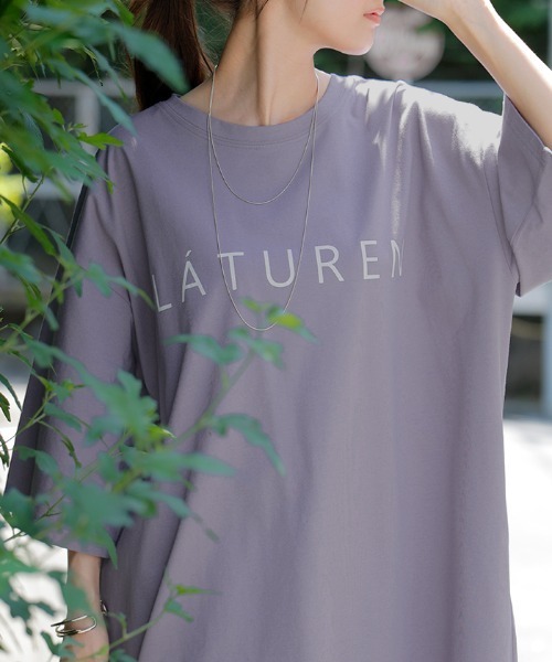 HUG.U(ハグユー)の「接触冷感ロゴTシャツ(Tシャツ/カットソー・レディース・パープル/ライトグレー/ホワイト/ブラック・FREE)」の11枚目の写真