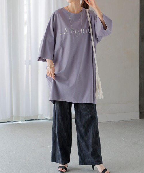 HUG.U(ハグユー)の「接触冷感ロゴTシャツ(Tシャツ/カットソー・レディース・パープル/ライトグレー/ホワイト/ブラック・FREE)」の13枚目の写真