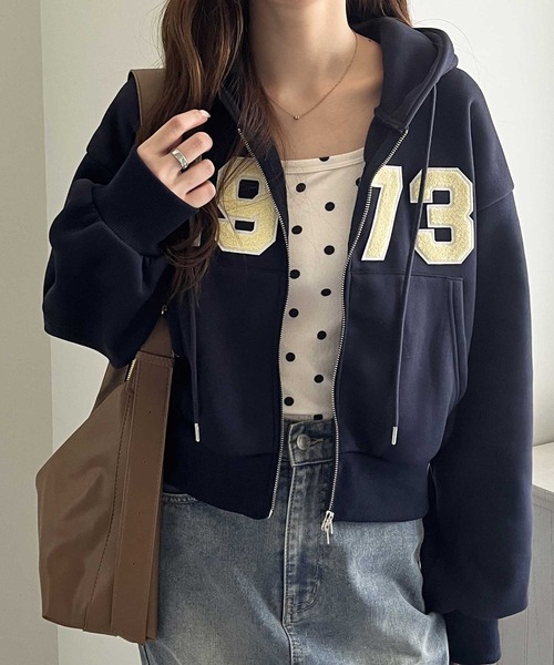 wishforever ダブルジップパーカー 短丈 wishforever ダブルジップパーカー 短丈