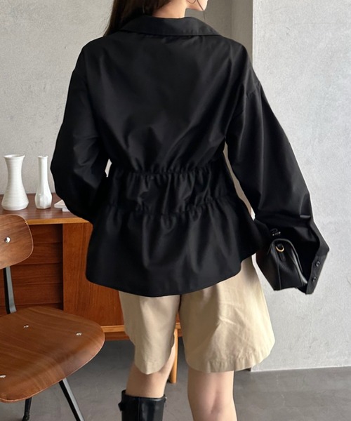 Eclat one(エクラワン)の「【Eclat one】ギャザー ビスチェデザイン シャツ ブラウス(シャツ/ブラウス・レディース・ブラック/オフホワイト/ブラウン/ブラック×ホワイト/ネイビー/サックスブルー/ピンク・M)」の12枚目の写真