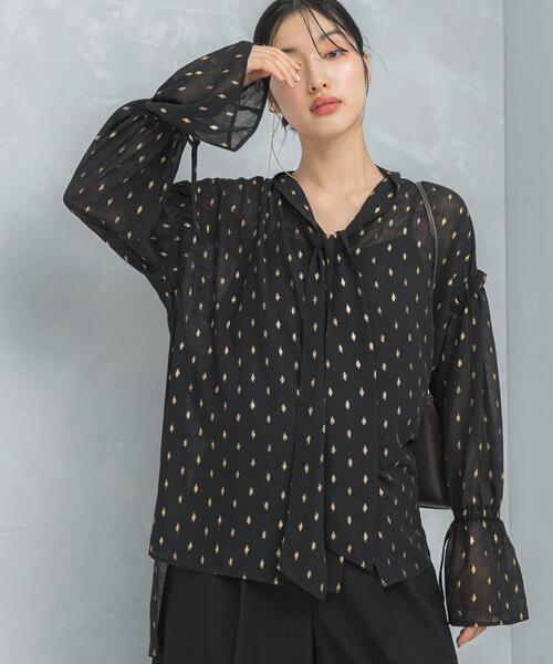 アーバンリサーチ ロッソ（URBAN RESEARCH ROSSO）/ラメシアーギャザーボリュームブラウス セール】ラメシアーギャザーボリュームブラウス（シャツ/ブラウス