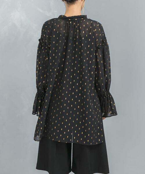 セール】ラメシアーギャザーボリュームブラウス（シャツ/ブラウス