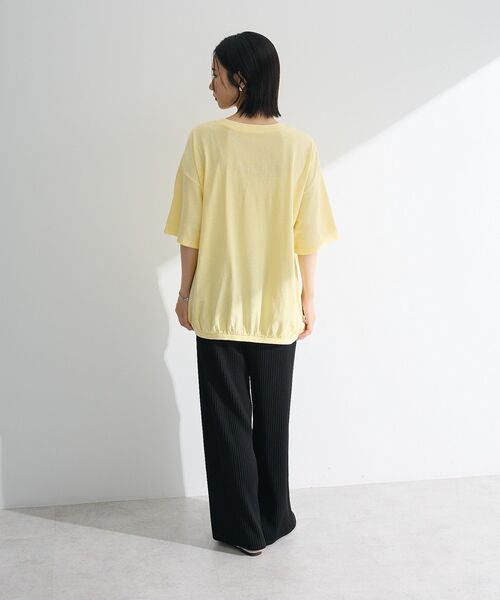 Green Parks(グリーンパークス)の「カレッジロゴ刺繍5分袖チュニック(チュニック・レディース・チャコールグレー/オフホワイト/イエロー/ブルー・FREE)」の8枚目の写真