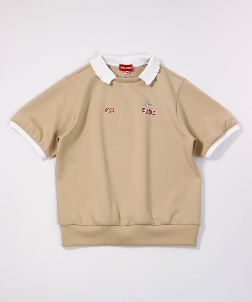 archivio(アルチビオ)の「<LADIES>フリル襟UV冷感ダンボールプルオーバー(Tシャツ/カットソー・レディース・グリーン/ネイビー/ベージュ・L/M/S)」の2枚目の写真