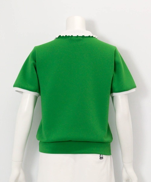 archivio(アルチビオ)の「<LADIES>フリル襟UV冷感ダンボールプルオーバー(Tシャツ/カットソー・レディース・グリーン/ネイビー/ベージュ・L/M/S)」の7枚目の写真