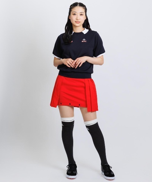 LADIES>フリル襟UV冷感ダンボールプルオーバー（Tシャツ