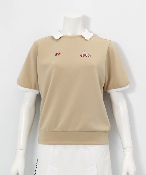 LADIES>フリル襟UV冷感ダンボールプルオーバー（Tシャツ