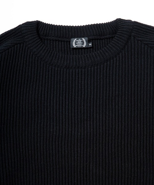 430(フォーサーティ)の「mn3165-PW KNIT SWEATER クルーネックセーター(25-148)(ニット/セーター・メンズ・ダークネイビー/カーキ/ブラック・3/2/1/0)」の7枚目の写真