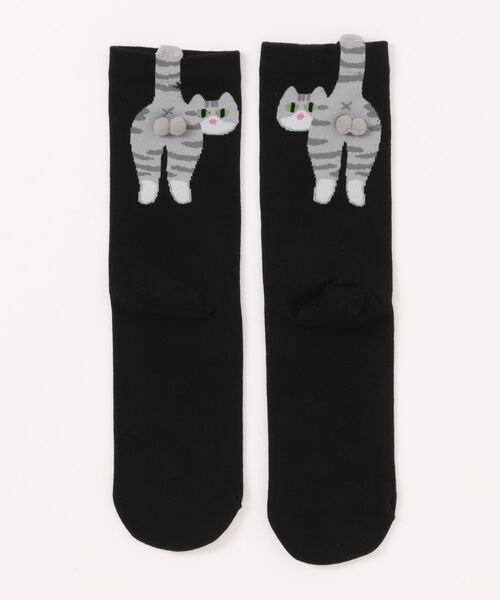 ルーソックス 猫 キャット セール】【 Port / ポート 】 キャット バックスタイル ソックス