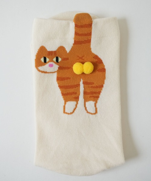 Port（ポート）の「【 Port / ポート 】 キャット バックスタイル ソックス / ねこ ユニーク 靴下 ( 23㎝ ~ 25㎝ ) #（ソックス/靴下・レディース・ブラック/ホワイト・FREE）」の12枚目の写真