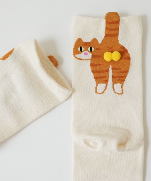 Port（ポート）の「【 Port / ポート 】 キャット バックスタイル ソックス / ねこ ユニーク 靴下 ( 23㎝ ~ 25㎝ ) #（ソックス/靴下・レディース・ブラック/ホワイト・FREE）」の15枚目の写真