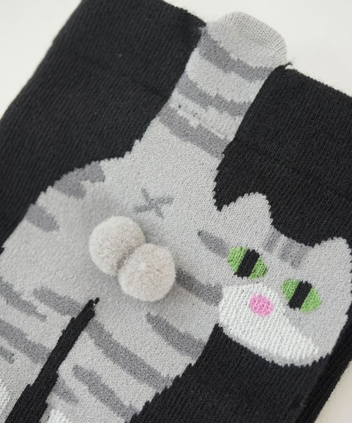 Port / ポート 】 キャット バックスタイル ソックス / ねこ ユニーク