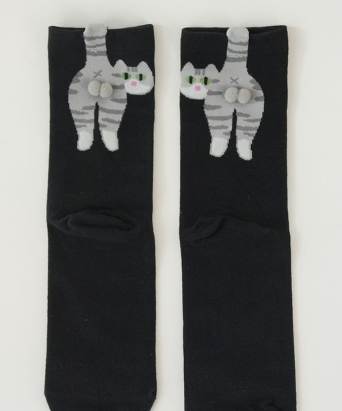 Port / ポート 】 キャット バックスタイル ソックス / ねこ ユニーク