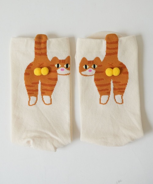Port（ポート）の「【 Port / ポート 】 キャット バックスタイル ソックス / ねこ ユニーク 靴下 ( 23㎝ ~ 25㎝ ) #（ソックス/靴下・レディース・ブラック/ホワイト・FREE）」の11枚目の写真