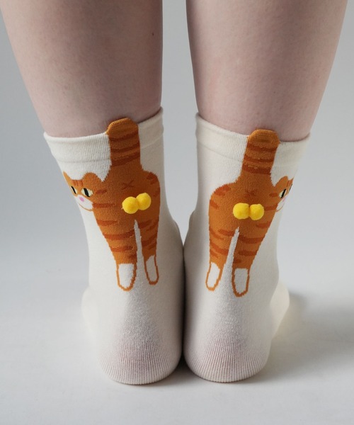 Port（ポート）の「【 Port / ポート 】 キャット バックスタイル ソックス / ねこ ユニーク 靴下 ( 23㎝ ~ 25㎝ ) #（ソックス/靴下・レディース・ブラック/ホワイト・FREE）」の19枚目の写真