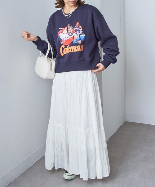 COLEMAN（コールマン）の「【Coleman】Vintage Cooler print　ヴィンテージコールマンプリントスウェット（スウェット・レディース・ネイビー/ブラウン/ホワイト/ブラック・S/L/M）」の8枚目の写真