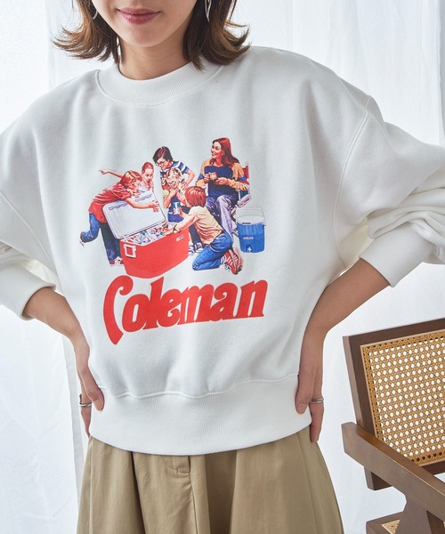 COLEMAN（コールマン）の「【Coleman】Vintage Cooler print　ヴィンテージコールマンプリントスウェット（スウェット・レディース・ネイビー/ブラウン/ホワイト/ブラック・S/L/M）」の9枚目の写真