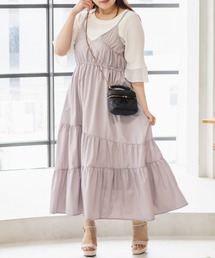 CLETTE（クレット）の「CLETTEオリジナルななめティアードギャザーキャミワンピース（ワンピース）」