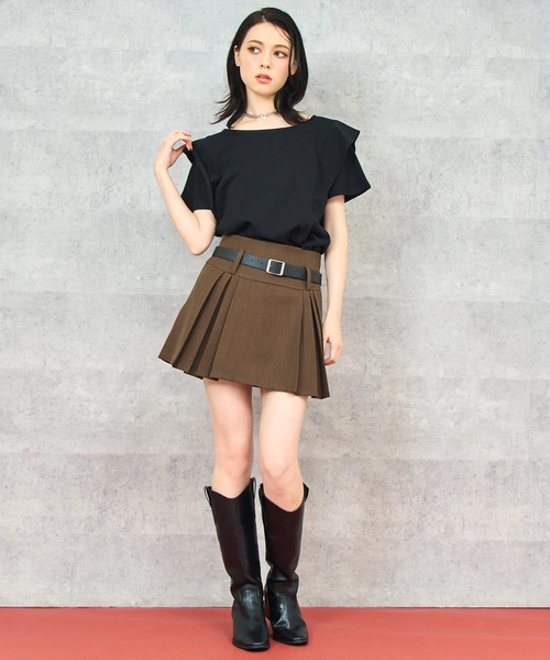 ANAP(アナップ)の「フリル スリーブ Tシャツ(Tシャツ/カットソー・レディース・ホワイト/ブラック/イエロー・FREE)」の10枚目の写真