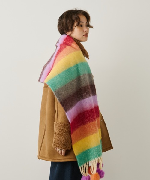 ポンポンカラフルマフラー（マフラー）｜Unitage（ユニテージ）の