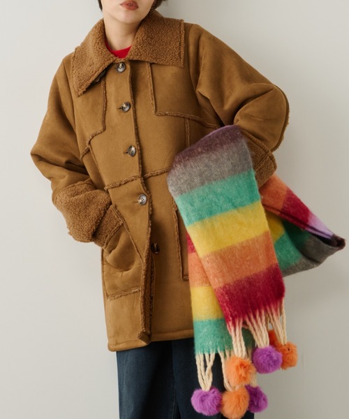 Unitage（ユニテージ）の「ポンポンカラフルマフラー（マフラー）」 - WEAR