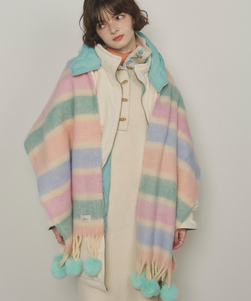 ポンポンカラフルマフラー（マフラー）｜Unitage（ユニテージ）の